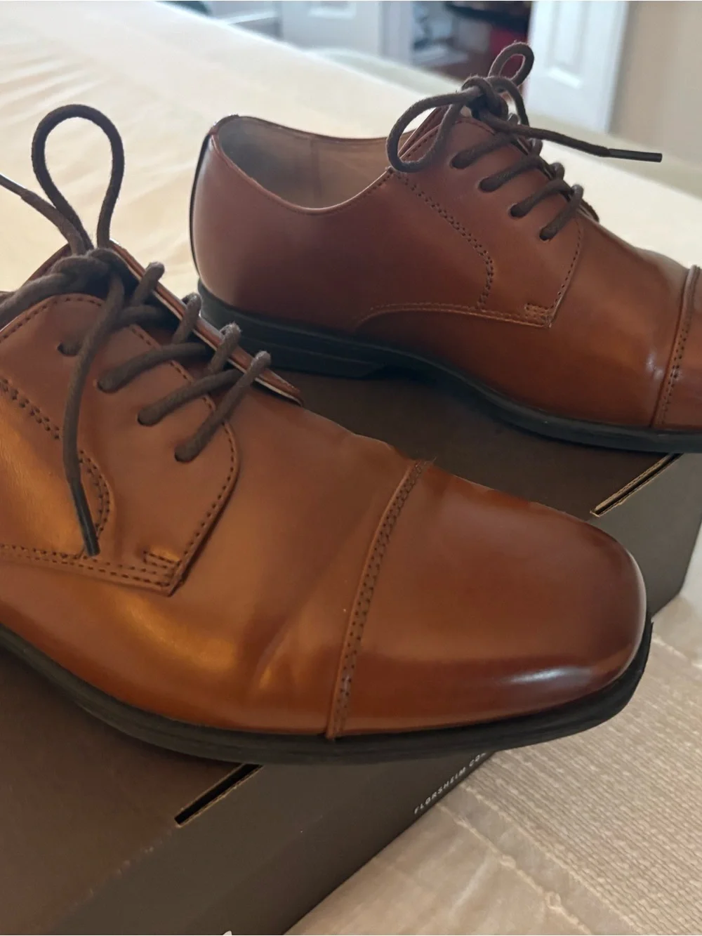 Florsheim Brown Leather Cap-Toe Dress Loafers - Worn once for a special occasion